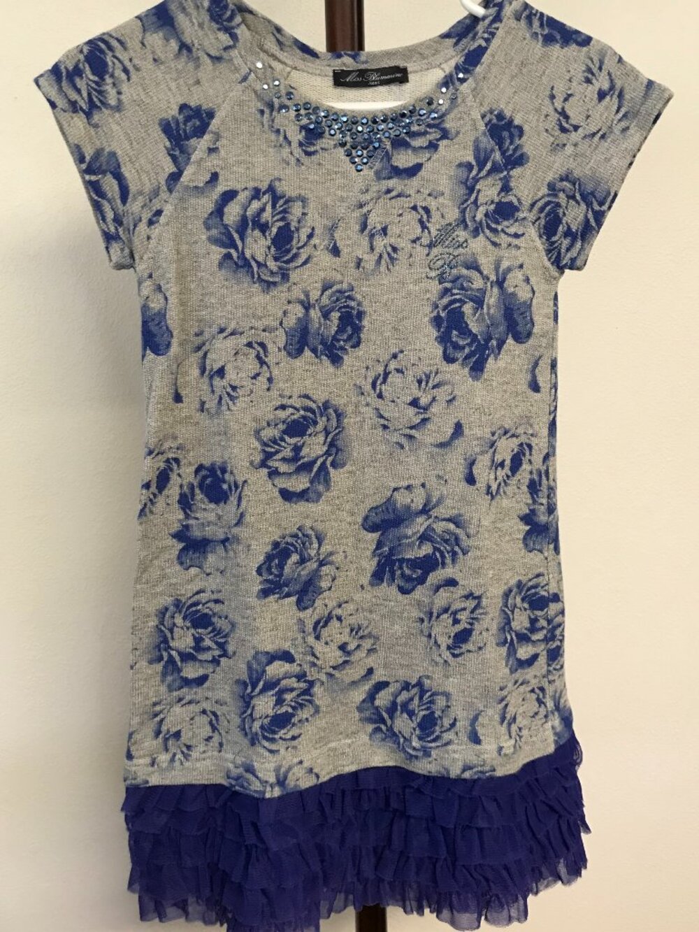 Miss Blumarine Jeans Girls Floral Dress Size 10 NWOT Made in Italy Ruffle Hem